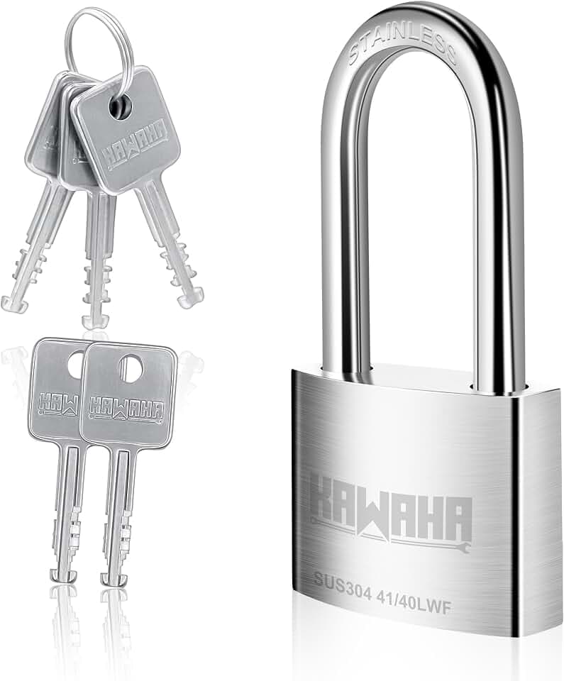 41/40LKD-5SK Hochsicherheits-Edelstahl-Schloss mit Schlüssel für den Innen- und Außenbereich (robust, rostfrei) (40mm, L - 5 Edelstahl-Schlüssel)