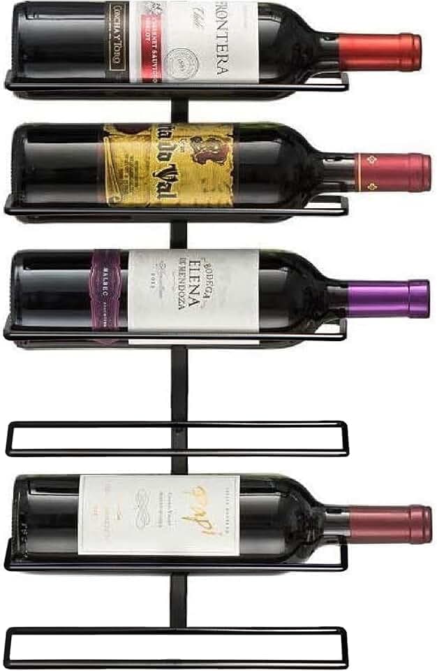 Sorbus Wall Mounted Wine Rack, Metal Bottle Rack (6 Bottle, 1 Pack)