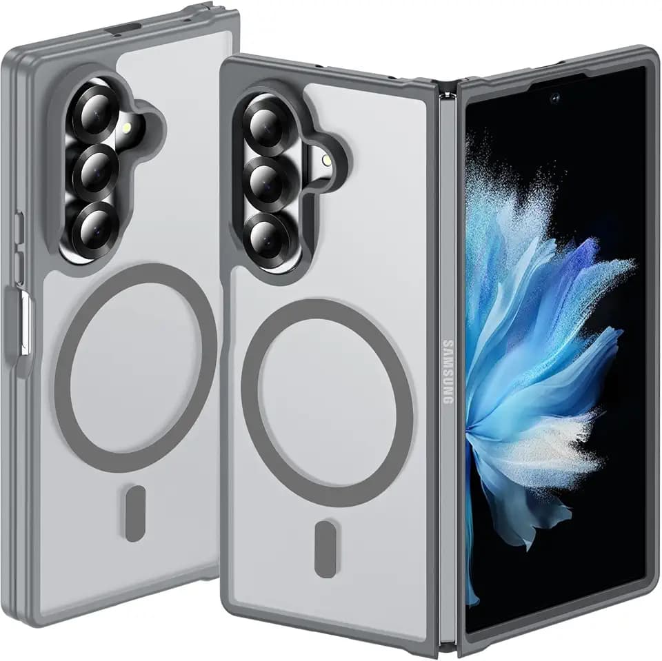 Hensinple for Samsung Galaxy Z Fold 8 Ultra Case,Z Fold8 Ultra| Z Fold 7 Case [Compatible with MagSafe] Translucent Matte Military Grade Protection Shockproof Rugged Magnetic Phone Cover(Gray)