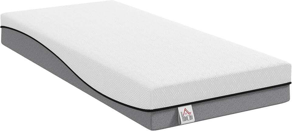 HOMCOM Matratze 90x200cm H3 Mittelfest 20 cm Höhe Ergonomisch