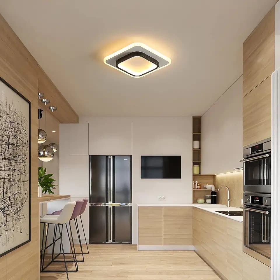 LED Deckenleuchte,20W 3000K/4000K/6000K Dreifarbige Verstellbare Deckenlampe,Quadratische Moderne Deckenleuchte für Flur,Schlafzimmer,Küche,Wohnzimmer Dekorative Beleuchtung