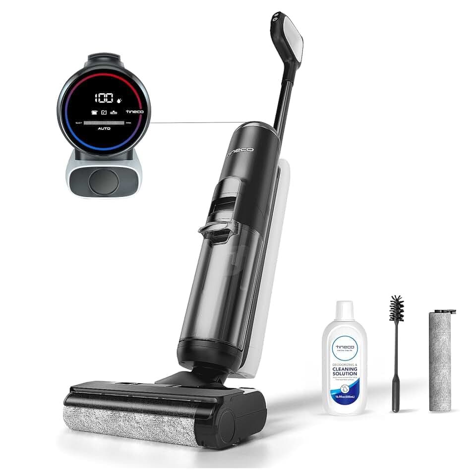 Tineco Floor One S5 Smart Nass-Trocken-Sauger mit iLoop Technologie, All-in-One-Nass Trockensauger Kabellos mit Dual-Tank-Design | Selbstreinigung LED-Display für Harte Boden,Tierhaare