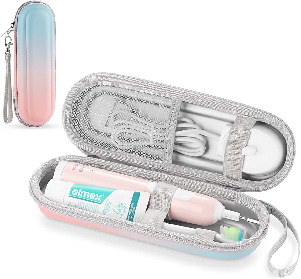 Zahnbürsten-Reiseetui für Oral-B/Oral-B Pro/Phlips Sonicare elektrische Zahnbürste, tragbares Hartschalen Reisetasche (Gradientenfarbe)