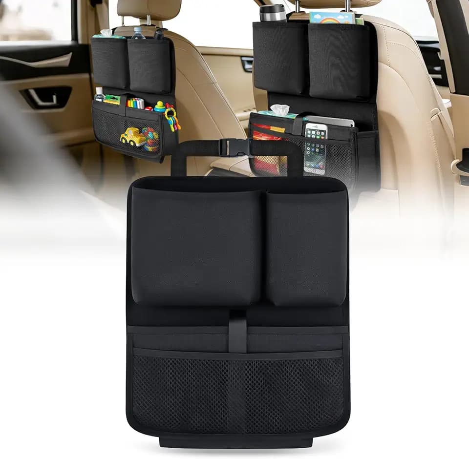 Nilight Car Seat Back Organizer 1PC Black Oxford Fabric Universal