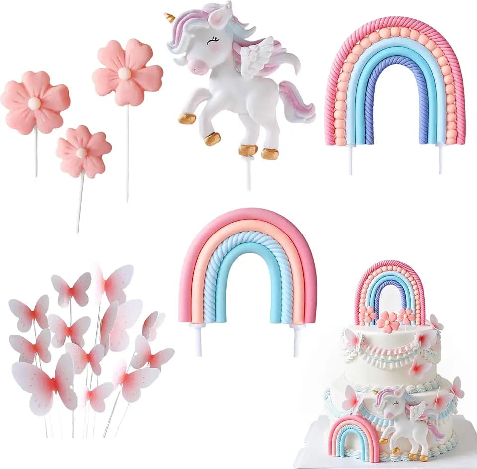 Einhorn Tortendeko 18 Stück Unicorn Cake Topper Kuchendeko Einhorn