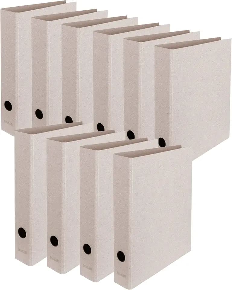 Original Falken 10er Pack Vegan-Ordner Pure Raw. Made in Germany. 5 cm breit DIN A4 Grau naturbelassen puristisch umweltfreundlich Öko Aktenordner Briefordner Büroordner Pappordner Schlitzordner