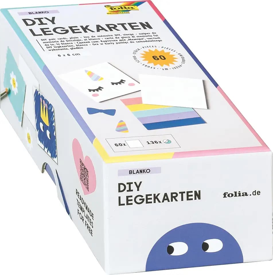 KnorrPrandell 218260877 Blanko-Legekarten (6 x 6 cm zum Gestalten eines individuellen Memorys, Inhalt 60 Karten)