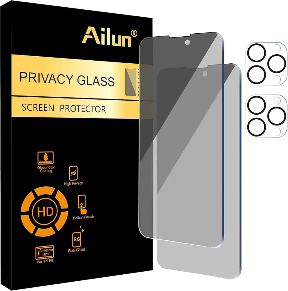 Ailun Privacy Screen Protector + Camera Lens Protector for iPhone 14 Pro