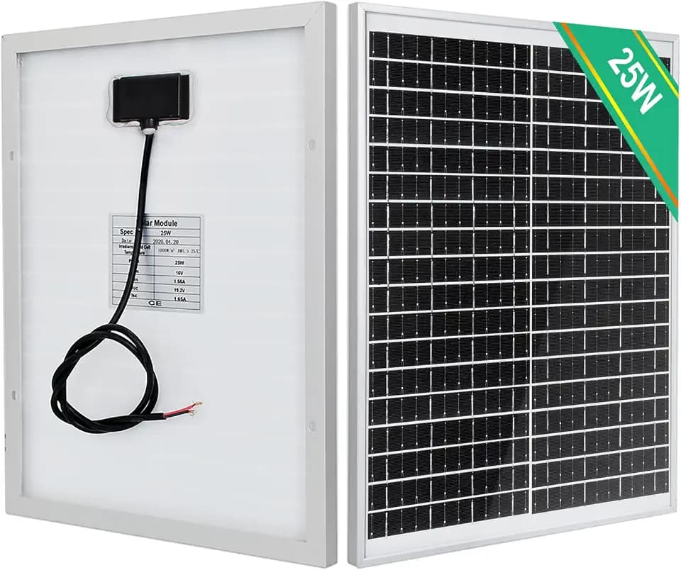ECO‑WORTHY 25W 12V Solarpanel IP65 wasserdicht‑Solarmodul