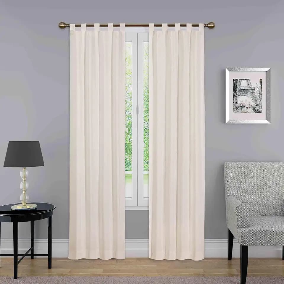Pairs to Go Montana - Cortinas decorativas modernas con pestaña Superior para dormitorio o sala de Estar (2 paneles), 30 x 84 pulgadas, Natural