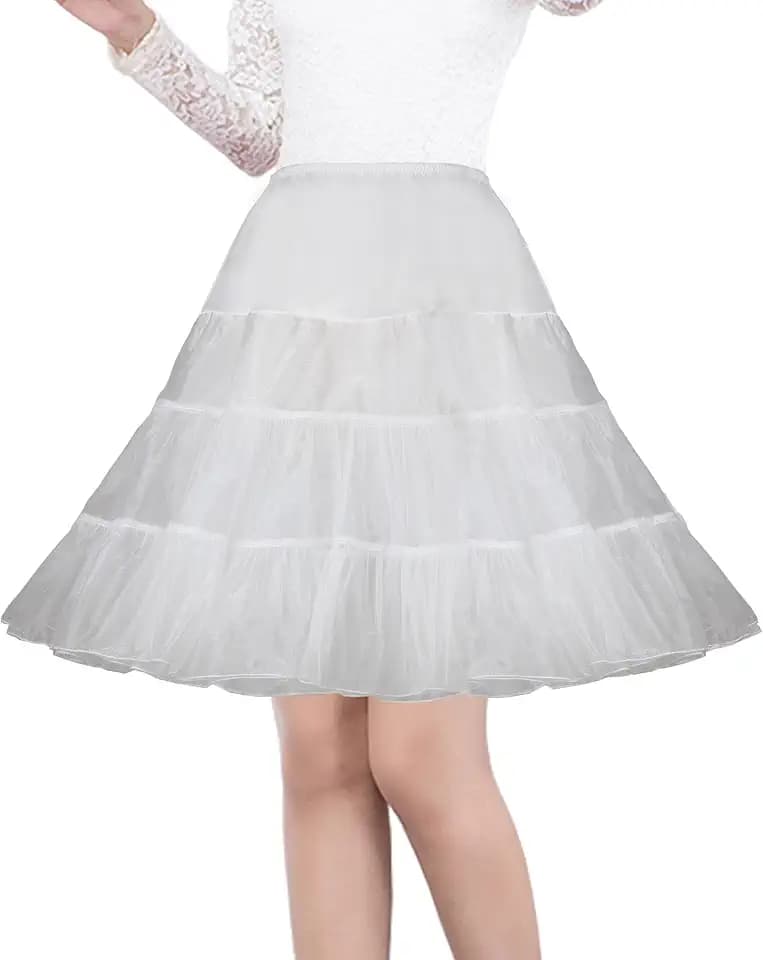 Women's 50s Vintage Petticoat 26" Crinoline Rockabilly Tutu Skirt Slip S-3XL