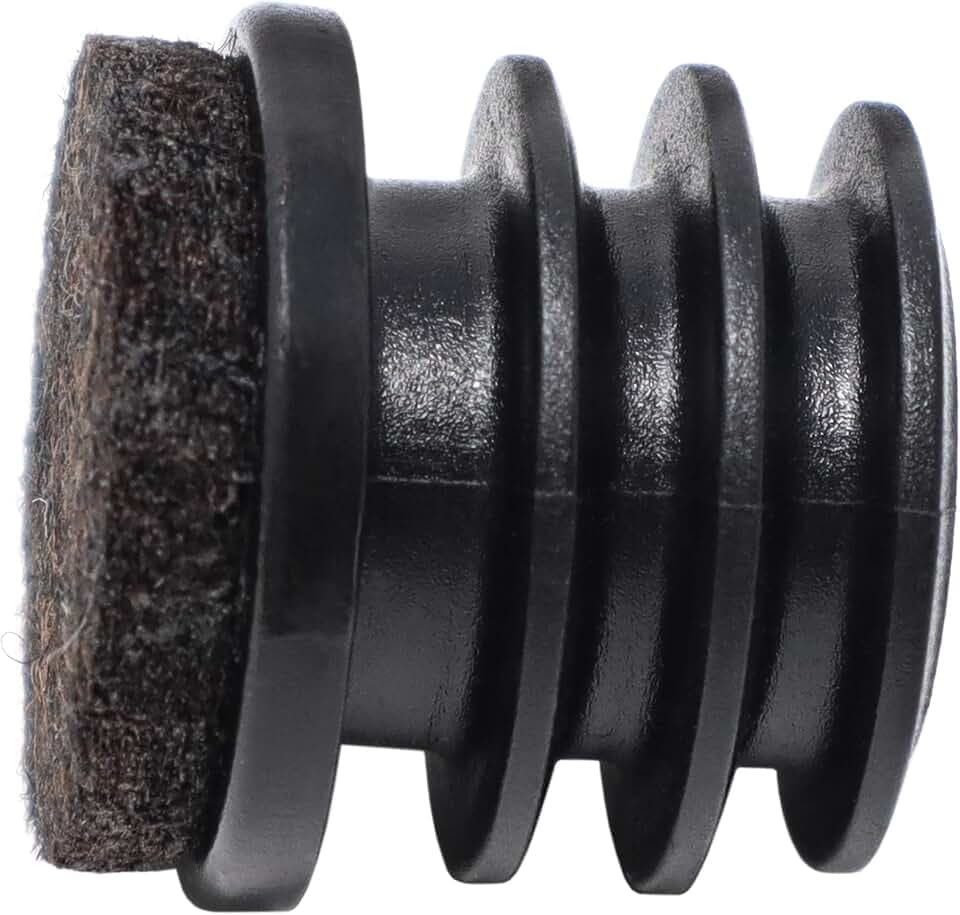 Adsamm® / 16 x Lamellenstopfen mit Filz/Schwarz/ø 21-23 mm/Rund/Möbelgleiter für Stahlrohrstühle/Endkappen für Rund-Rohre