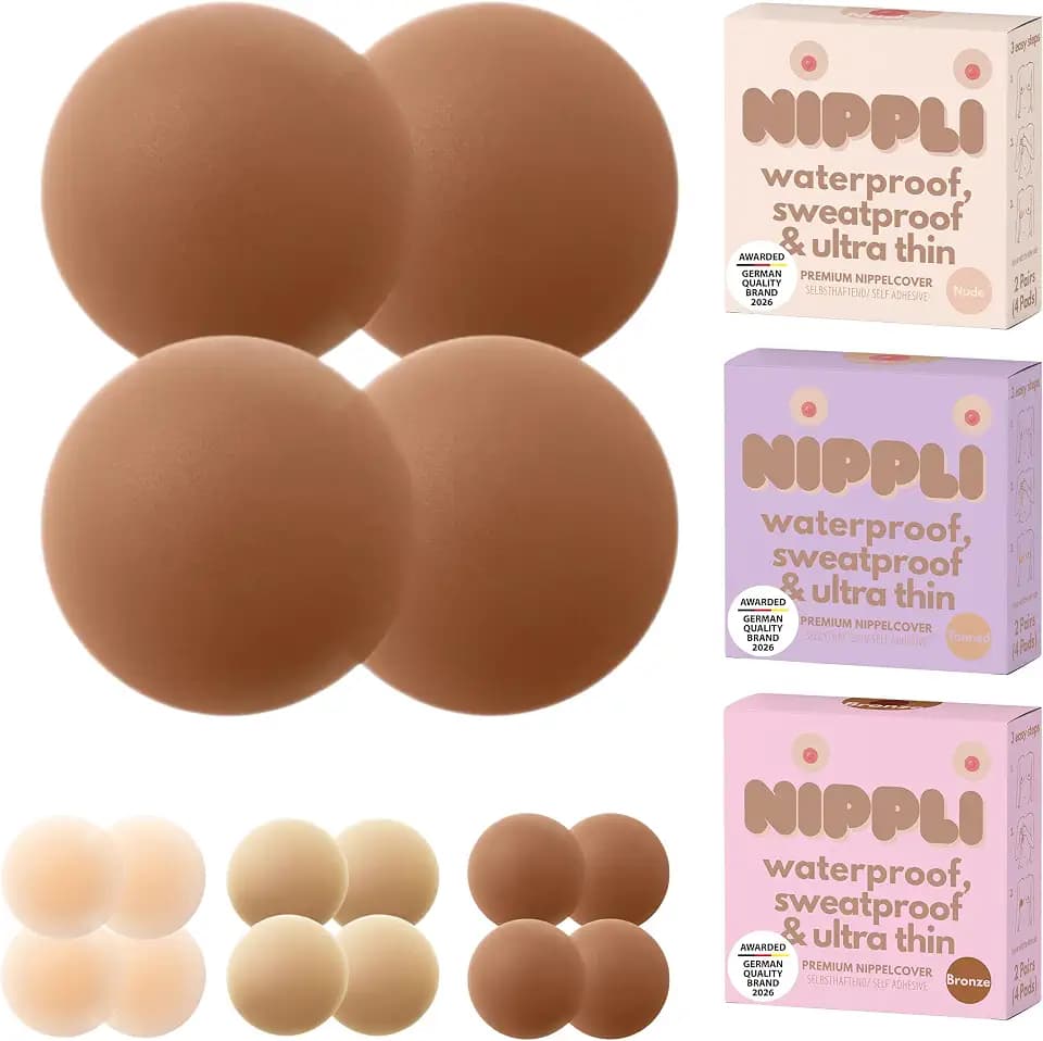 Nippli Premium Nippelcover – Nippelpads Waschbar & Wiederverwendbar – Nippelcover ultradünn aus Silikon [8cm] – Selbstklebende Nippel Cover