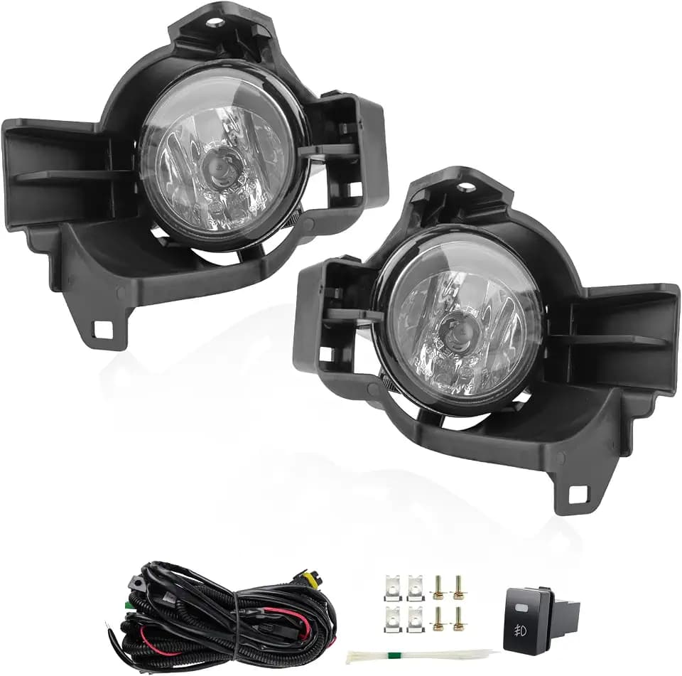 Altima Fog Light 2010 2011-2012 - RP Remarkable Power, Fog Light for 2010-2012 Altima 4DR Sedan Driving Bumper Fog Lamps with Black Cover Wiring Harness& Switch Clear Lens Kit FL7062