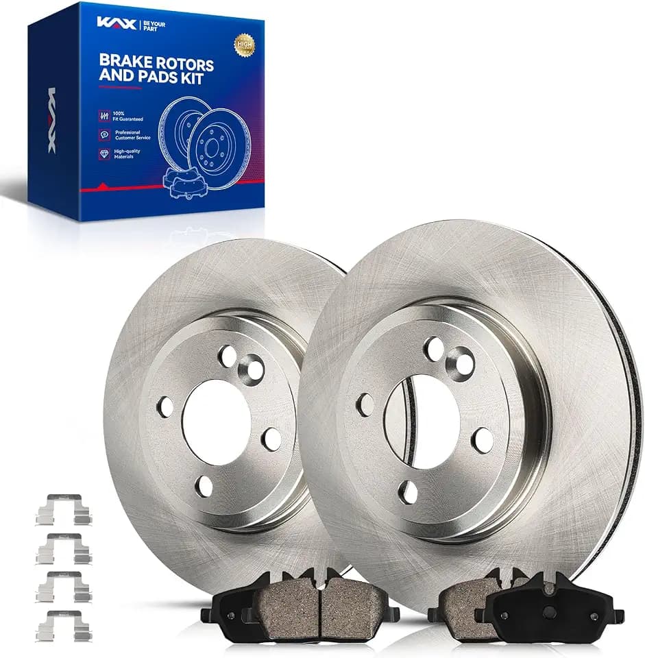 KAX Front Brake Kit, Carbon Fiber Ceramic Brake Pads and Rotors | Fits Mini Cooper 2007 2008 2009 2010 2011 2012 2013 2014 2015 2016, Automotive Replacement Brake Kit