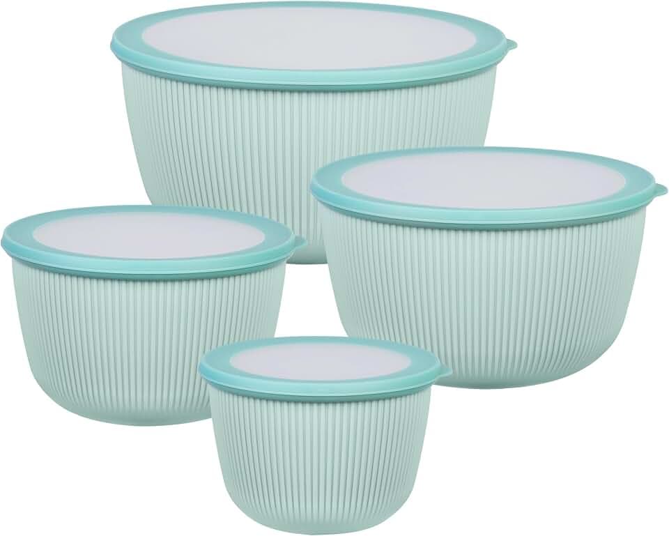 BoxedHome Mixing Bowls with Lids Set, 4.97 Quarts
