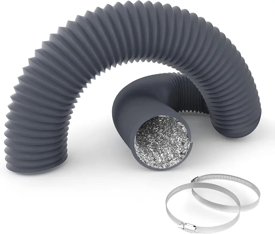 3-Inch Aluminum Ducting, Dryer Vent Hose, Heavy-Duty Three-Layer Protection, 8-Feet Long for Heating Cooling Ventilation and Exhaust, Gray