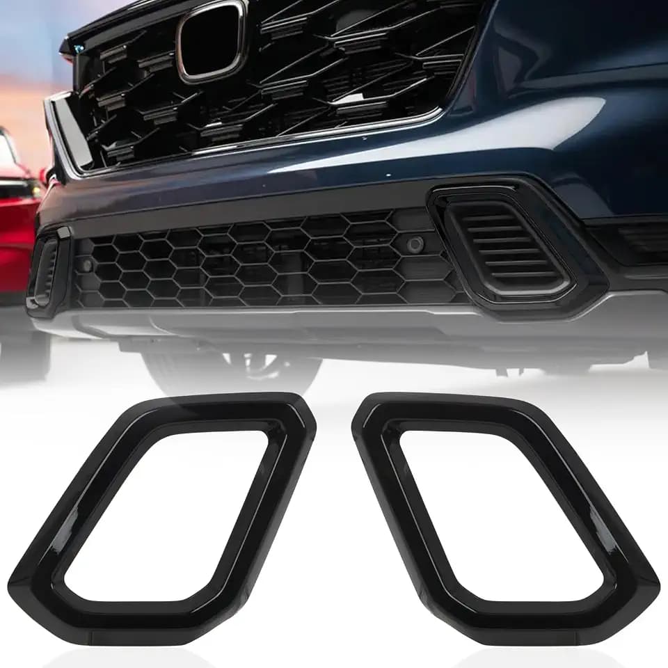 for Honda CRV CR-V Sport Touring Hybrid 2023 2024 2025 2026 Car Accessories ABS Front Bottom Bumper Lid Cover Strip Trim 2PCS (Glossy Black)