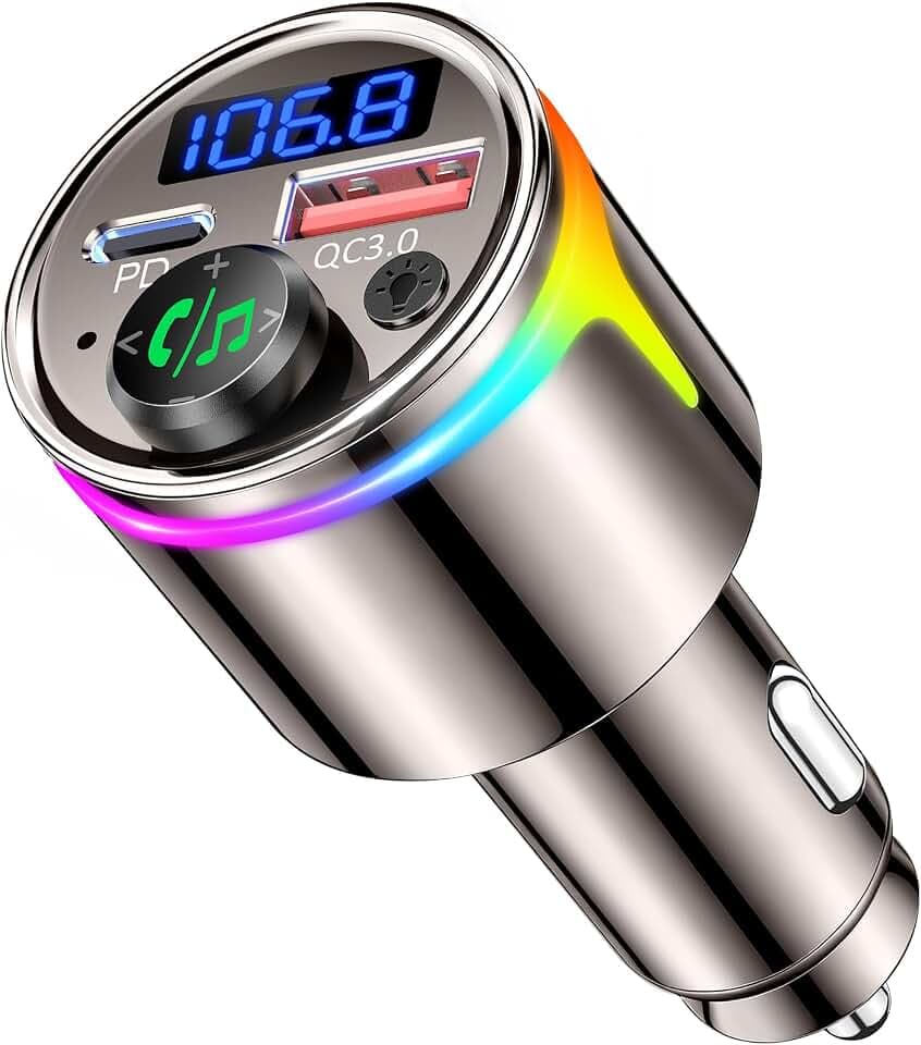 GizmoVine FM Transmitter Auto Bluetooth 5.3, Bluetooth Adapter Auto