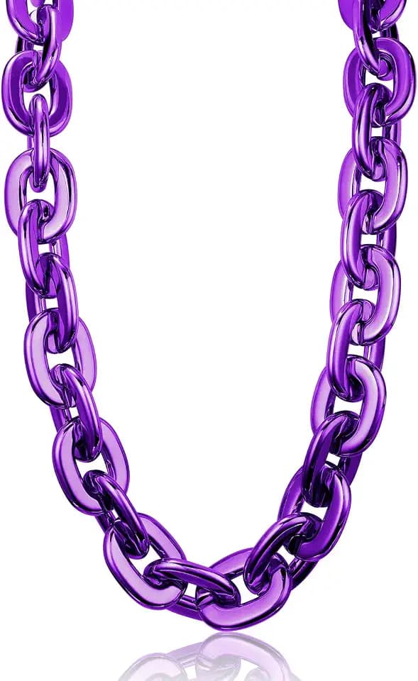 Jumbo Plastic Chain Necklace Hip Hop Rapper Gold Chain for Party Costume Accessory, 31.5Inch/35.4Inch/39.4Inch