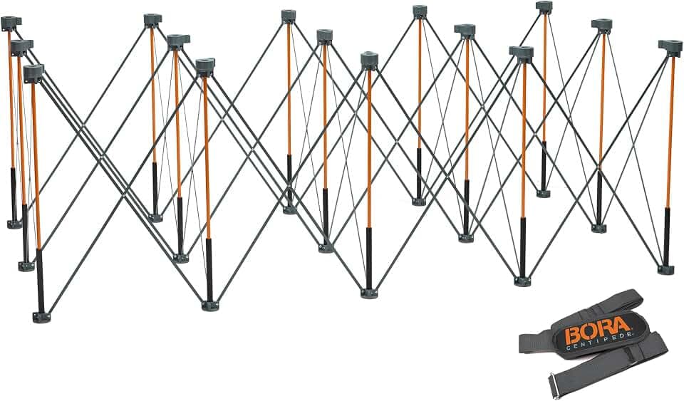 Bora Centipede CT15 Werkbank Klappbar – Tragbarer Arbeitstisch mit 15 Streben, 122 x 244 x 91 cm, Multifunktionstisch Werkstatt, inkl. Tragegurt