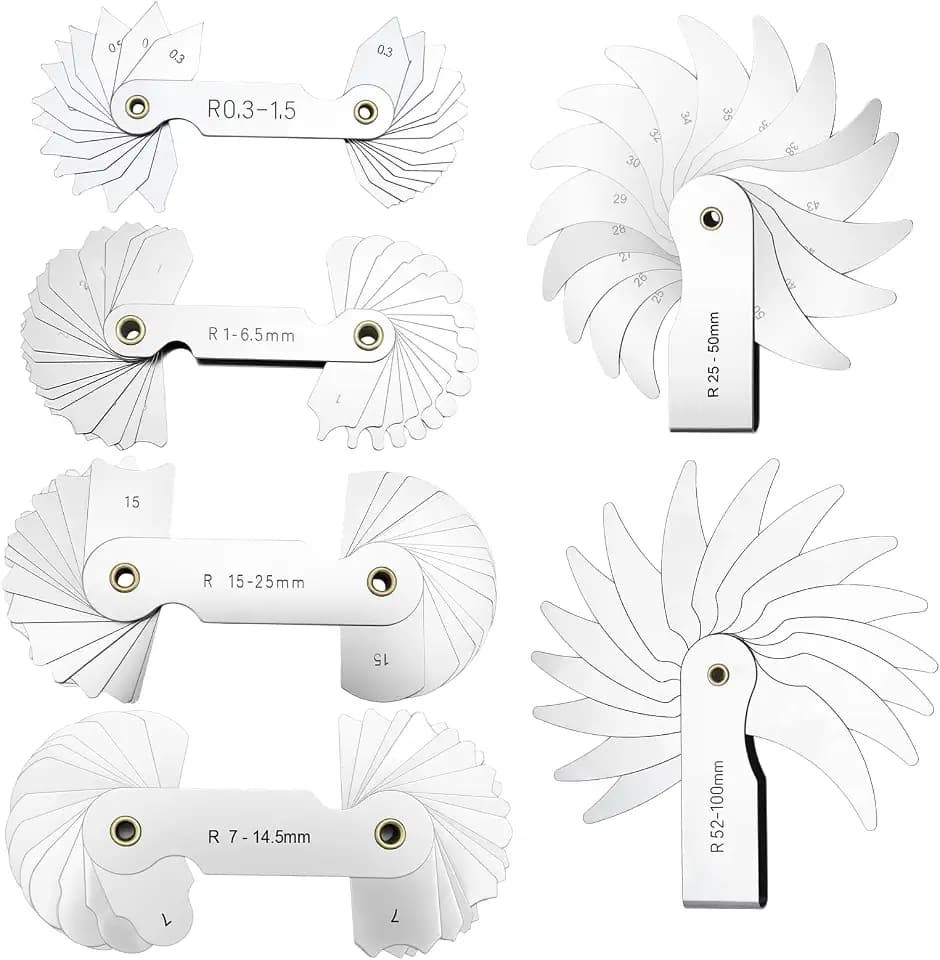 Radienlehre 6 Stück Radiuslehre Radius-Filetlehre Radius Gauge Set