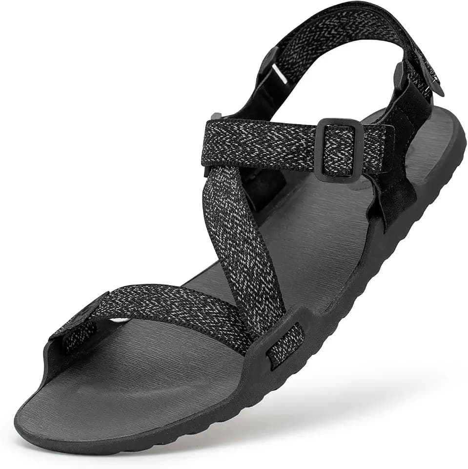 Men's Wide Barefoot Sandals - Minimalist | Zero Drop | Ultralight Trail Running Hiking Sandals Adjustable