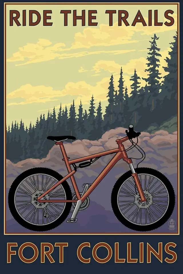 ART.COM Wall Art Print Fort Collins, Colorado - Ride the Trails by Lantern Press, 24" x 36"