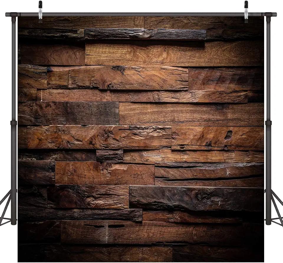 8x8ft Retro Brown Wood Backdrop - Baby Shower & Party Decorations - 3D Backdrops
