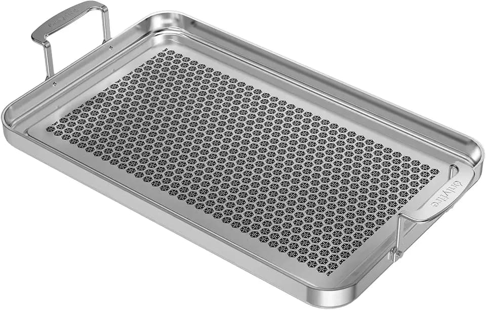onlyfire 304 Stainless Steel Universal BBQ Griddle with Handles