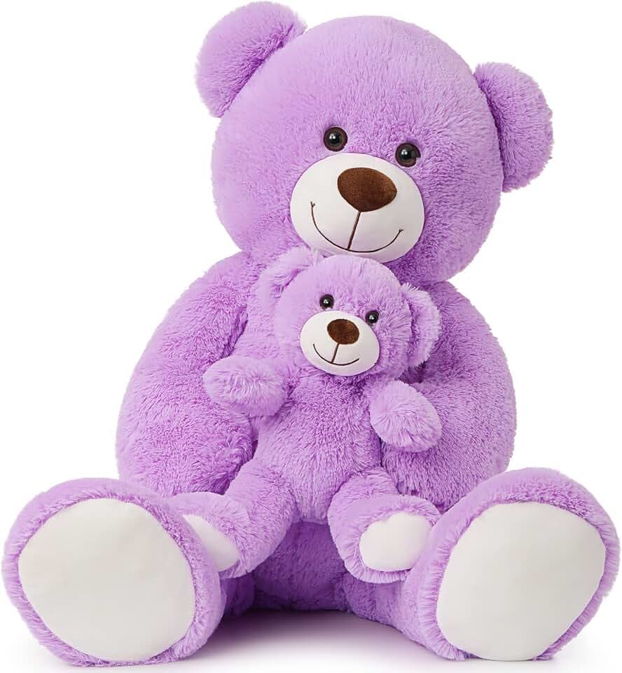 MorisMos großer Teddybär 100cm mit kleinbär, weich Teddybär groß XXL, Riesen Teddys XXL Kuscheltier für Freundin Mädchen Kinder
