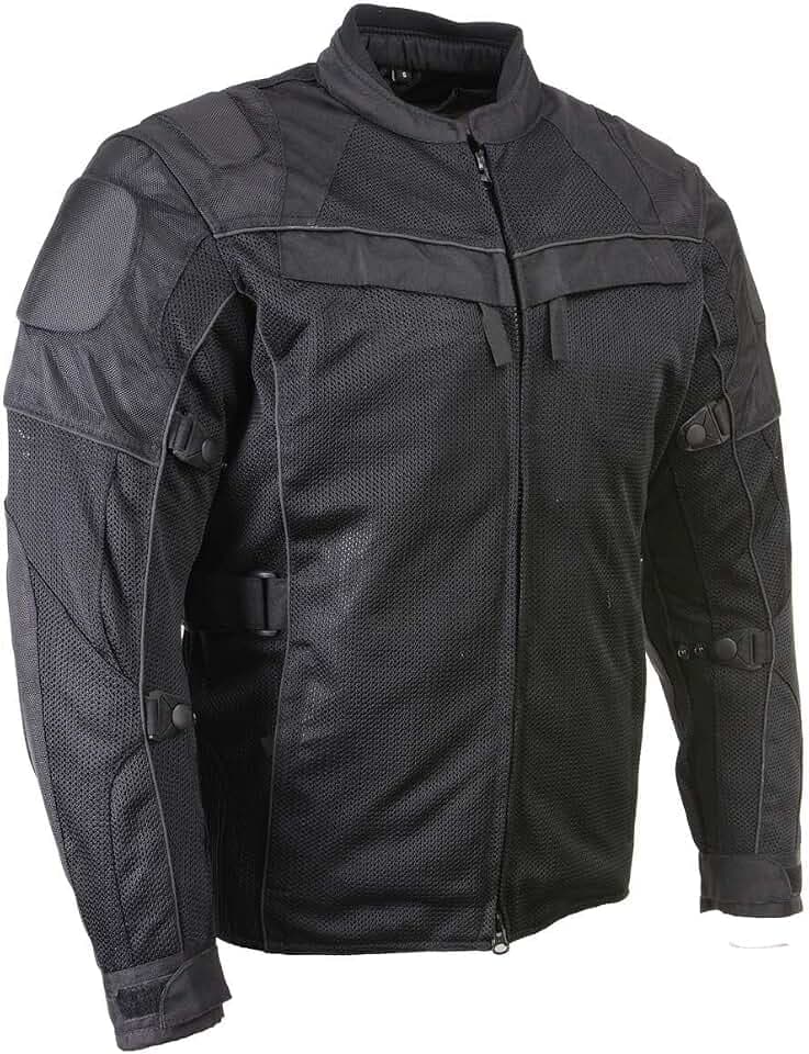 Milwaukee Leather Men’s CE Armored All-Season Motorcycle Jacket - Protective Textile Racer Design
