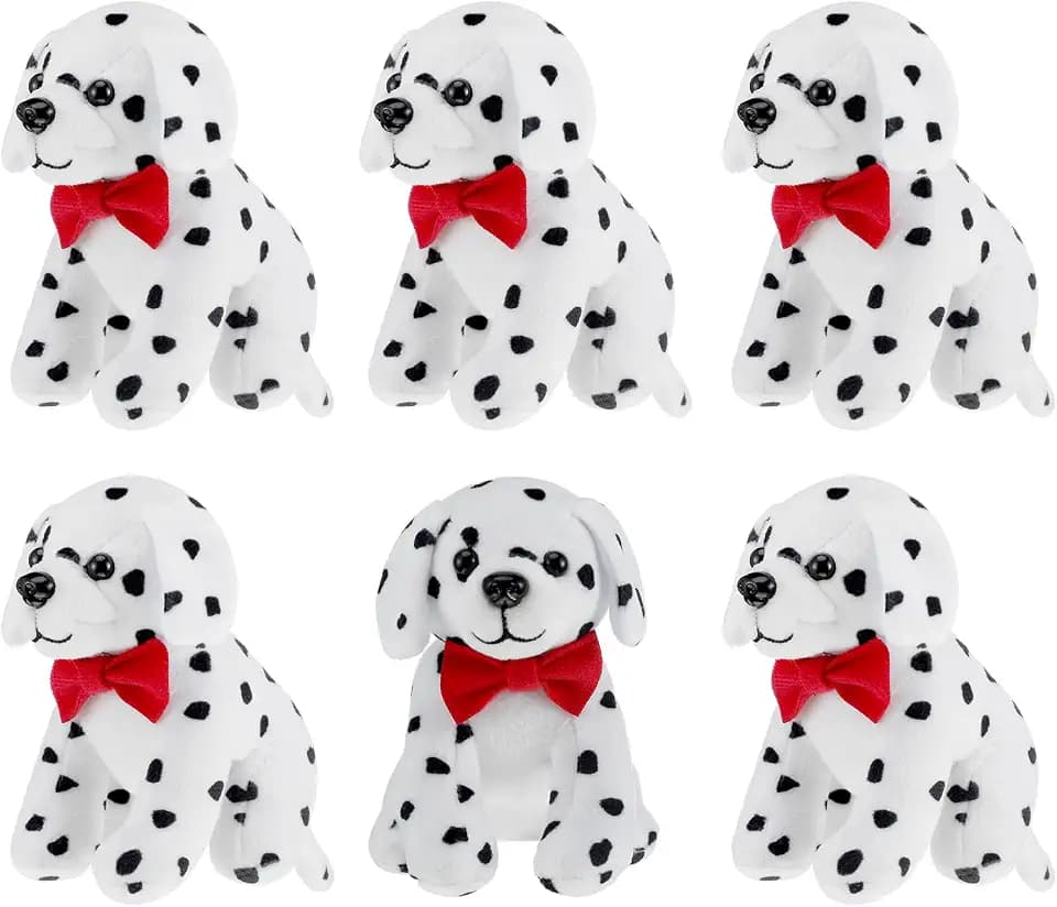 Jiuguva 6 Pcs Stuffed Dalmatian Dog Plush Spotted Puppy,Novelty Style