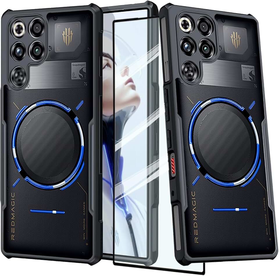 for ZTE Nubia Red Magic 11S Pro/11S Pro+/11 Pro/11 Pro+ Hülle, Ultradünne leichte Hülle, Weicher TPU-Stoßfänger + Acryl-Rückseite, Airbags Schutzhülle Sturzfest Stoßfest[1 Stück Schutzgla], Schwarz1