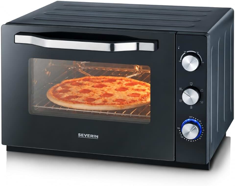 Severin XXL Back-Ofen mit Umluft, Pizzastein und Drehspieß, 60 L, 2200 W