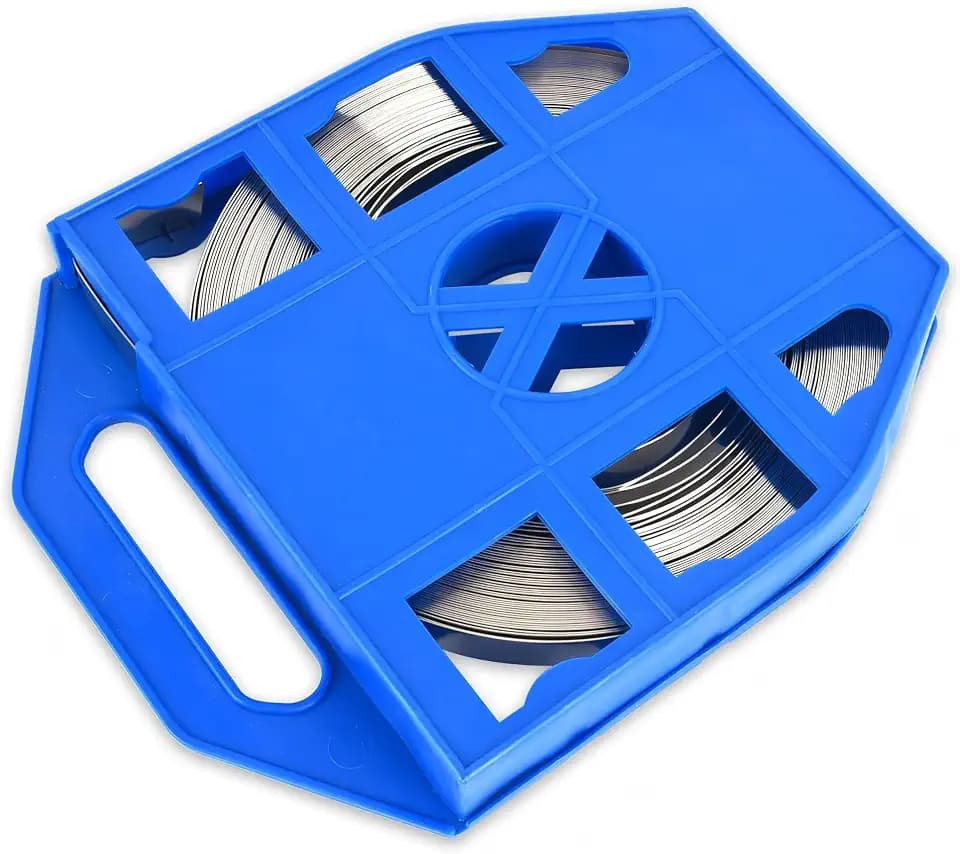 Steel Banding S304 Stainless Strapping - Steel Band Strapping Coil 100Feet * 1/2" Wide * 0.02" Thick Blue Plastic Tray for High-tensile Package Bunding Packaging