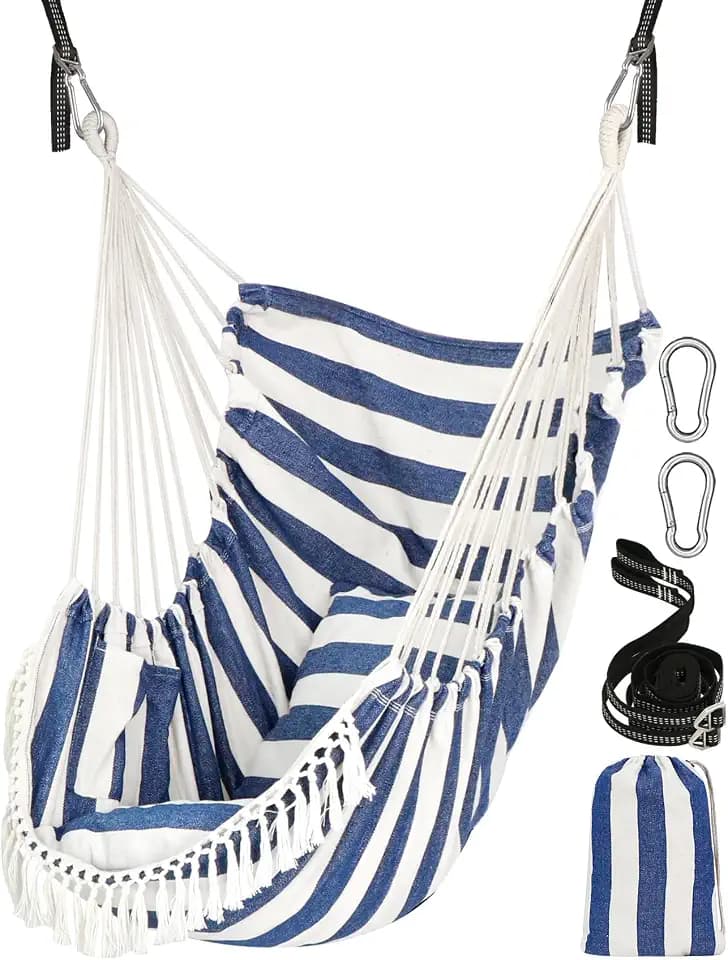 Chihee Hammock Chair with Strong Webbing Straps Hooks Suspension 2 Cushions