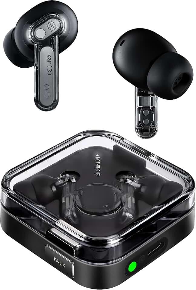 Nothing Ear (3) Wireless Earbuds Super Mic 45dB Hybrid Active Noise Cancelling Bluetooth Headphones Hi-Res 6 Mics, 12mm Dynamic Bass Boost, Dual Connect ANC Sport Ear Buds for iPhone Android, Black