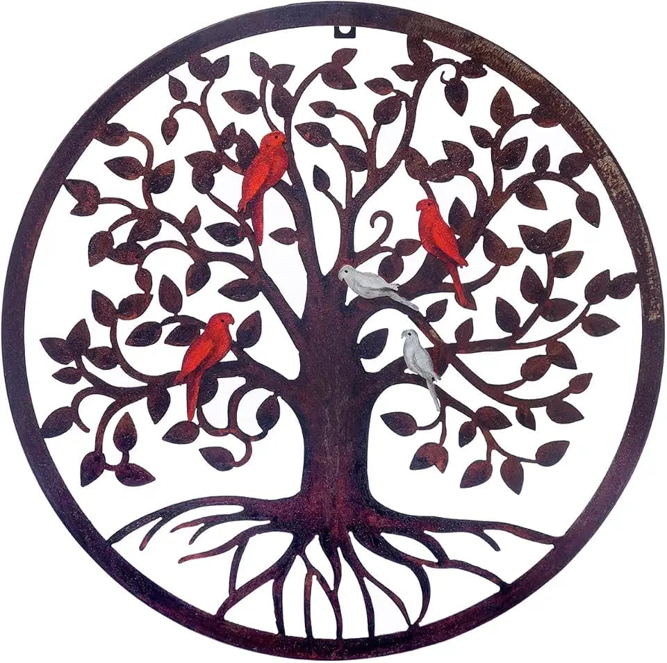CHINDEUISYUT 18 Inches Large Metal Tree of Life Wall Art Wall Decor