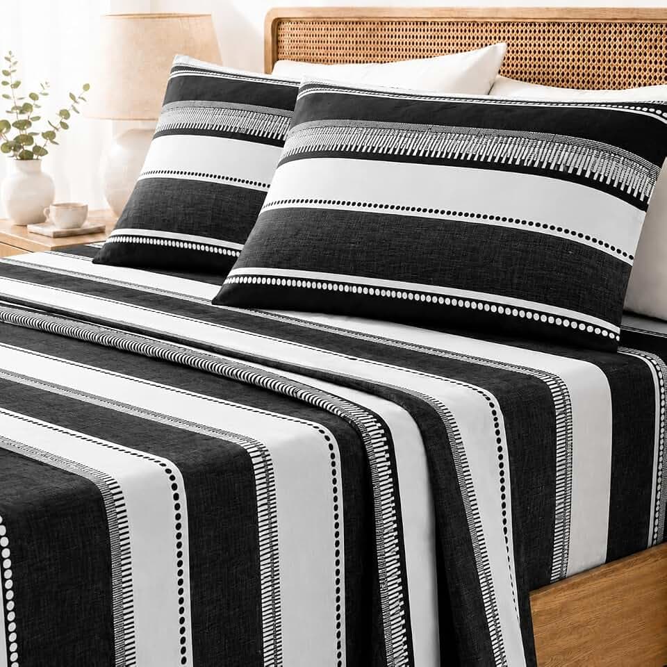YIYEA Full Size Sheets, Double Brushed Microfiber Bed Sheet Set, 4PC