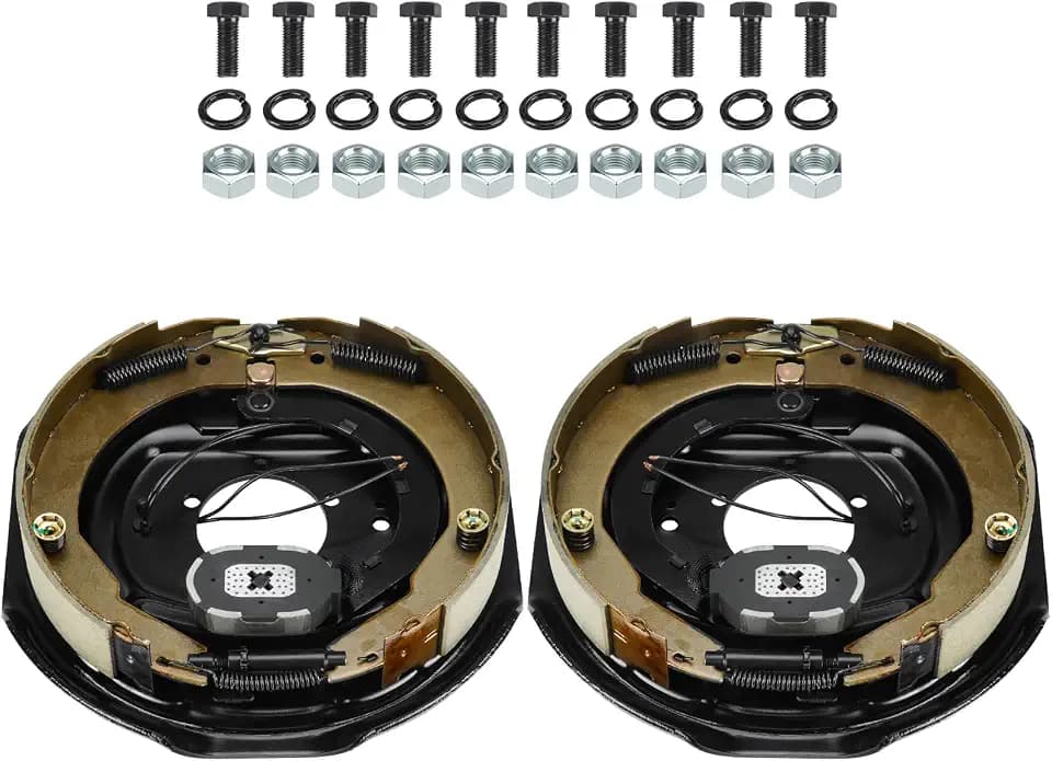 Youxmoto Electric Trailer Brake Assembly 12" X 2" (1 Right + 1 Left), for 5,200 lbs., 6,000 lbs., and 7,000 lbs Trailer Axles Trailer Brakes kit. 1 Pair