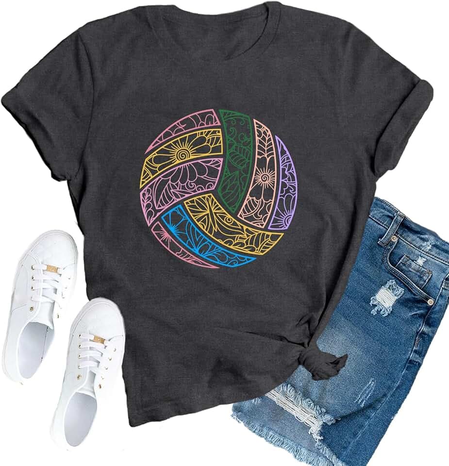 Volleyball Shirts Women Volleyball Mom T-Shirt Ball Game Day Tee