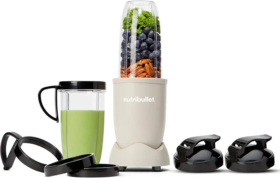 nutribullet Pro 900, Elektrischer Mixer, zerkleinerer, Smoothie Mixer, Multifunktionsmixer, 900w leistung, 900ml und 710ml Becher, Matt Sand, NB910MASN