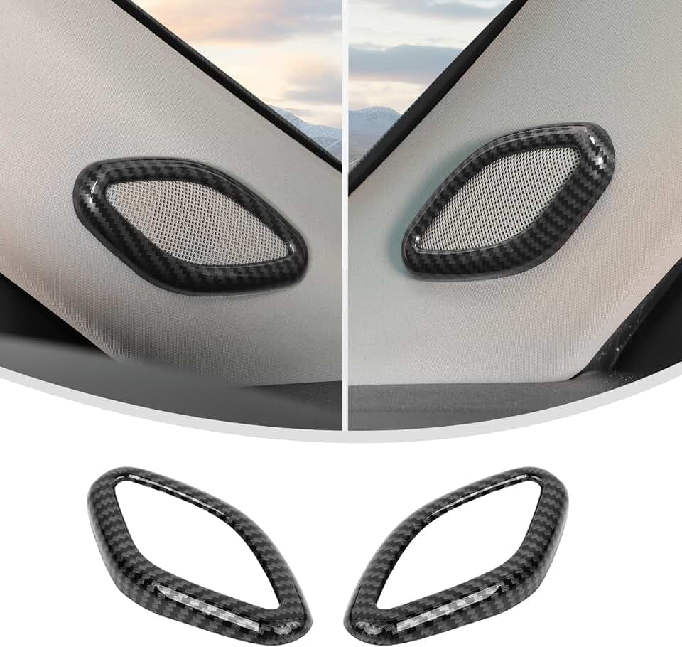 Linskip Side Speaker Trim Compatible with 2007-2013 Avalanche Silverado & Sierra 1500 & 2007-2014 2500HD 3500HD Tahoe Suburban Yukon, A-Pillar Speaker Cover, Carbon Fiber Black