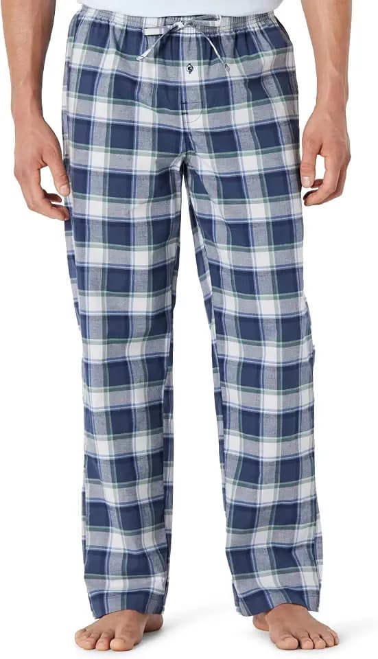 Amazon Essentials Men's Cotton Poplin Straight-Fit Pajama Pants with Pockets, Elastic Waist, Drawstring