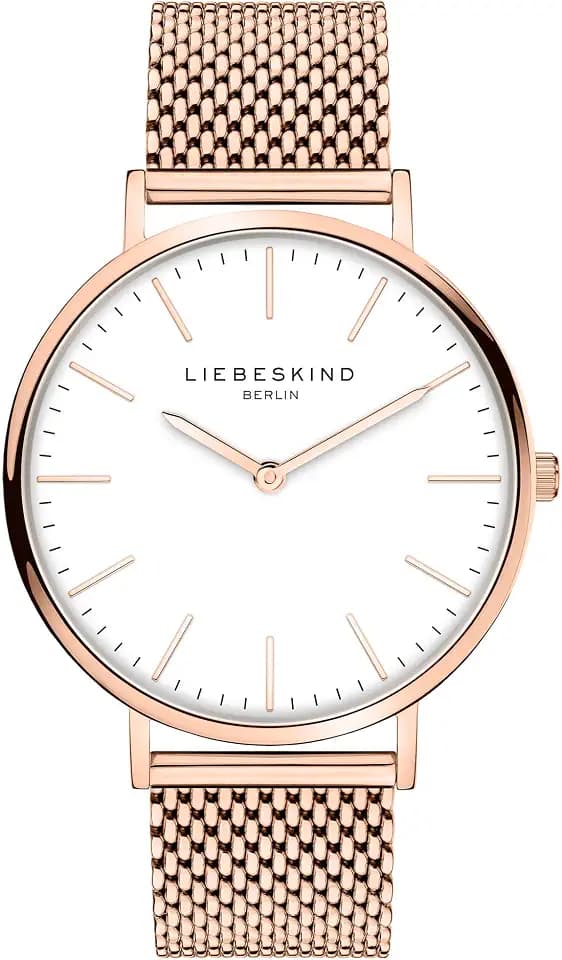 Liebeskind Berlin Damen Armbanduhr LT-0511-MQ Edelstahl in IP Roségold,Weiß am Edelstahlband