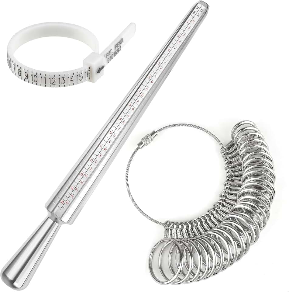Hopton Ring Größenmesser, Metall Ringmesser Finger, Ringgrössenmesser Set