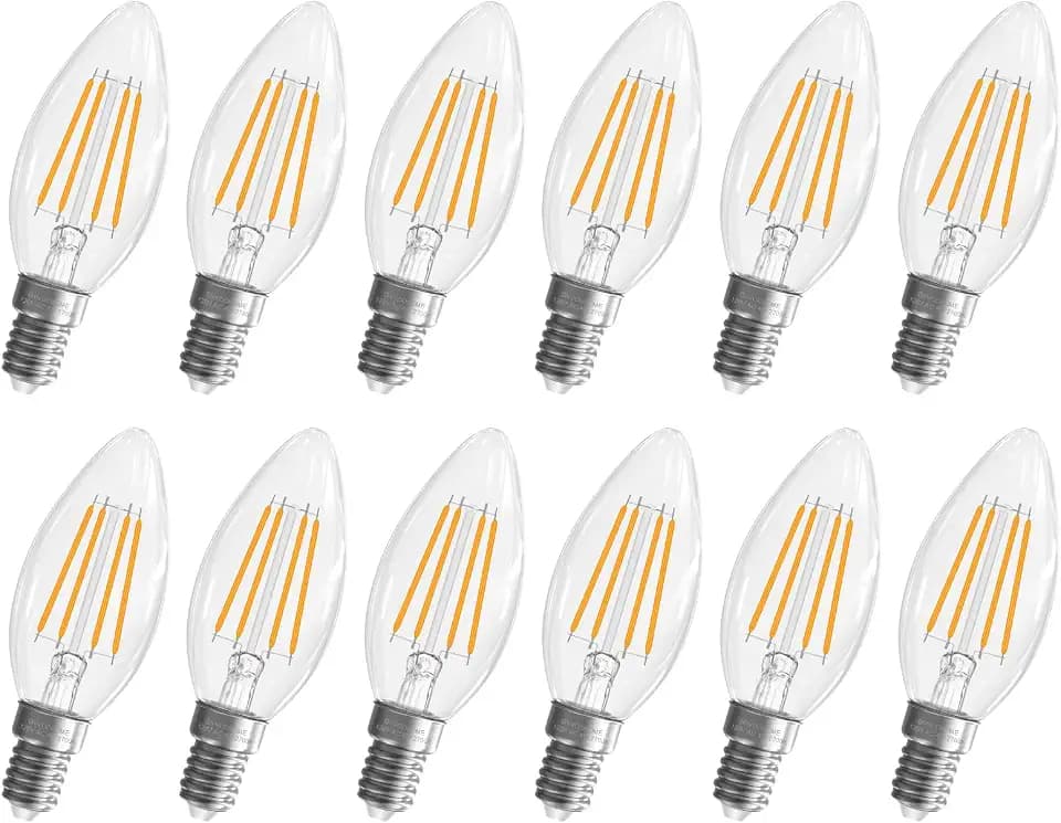 GvvooHome E12 LED Bulb, Candelabra Bulbs, Chandelier Light Bulbs Warm White