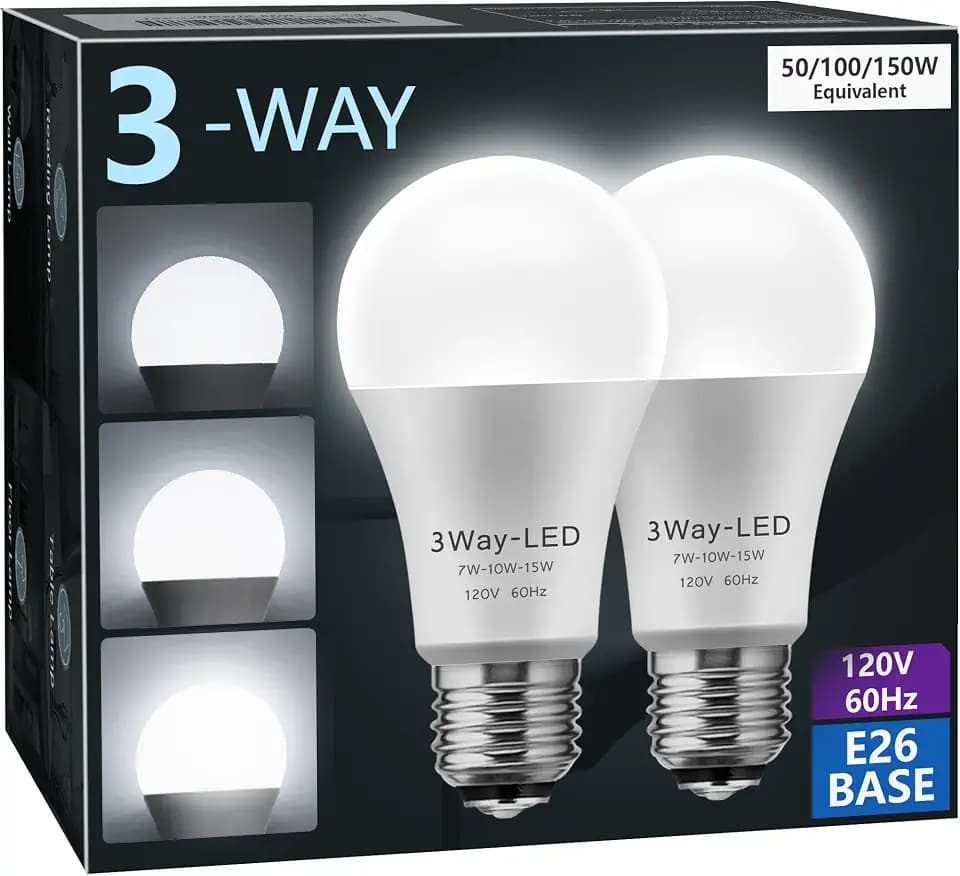 Briignite LED Light Bulbs, 3 Way LED Light Bulbs 50 100 150W Equivalent