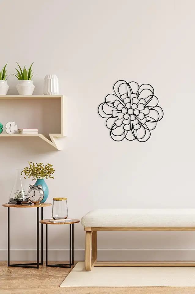 Wallity Stylish Black Decorative Metal Wall Accessory, 30 x 30 cm | 100% Metal, 2 mm Thickness | Perfect for Modern Home Decor & Art Display
